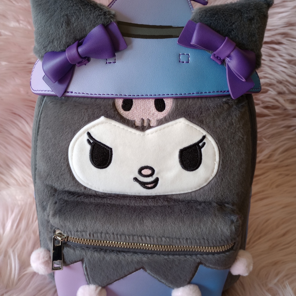 Kuromi Witch Fuzzy Mini Backpack - Picture 2 of 5